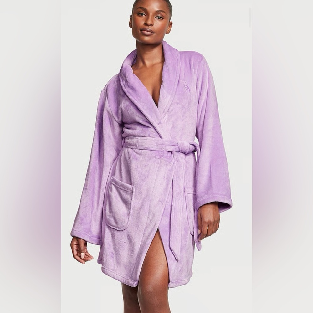 Victoria's Secret Cozy Short Robe Unicorn Purple Size XL/XXL